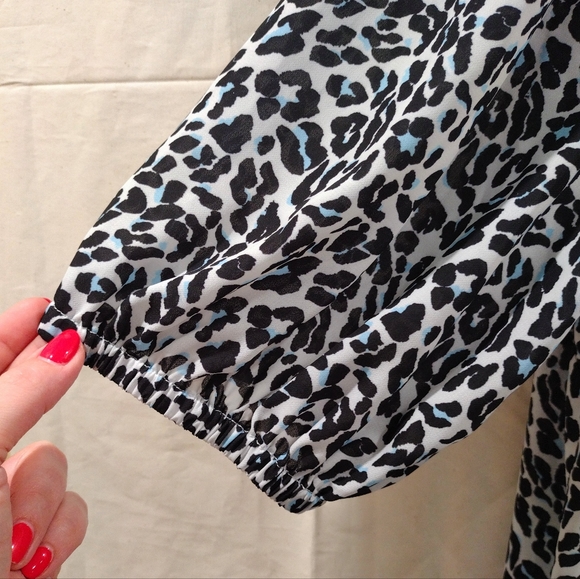 Eloquii Printed Tie Neck Blouse Size 20 - Picture 5 of 6